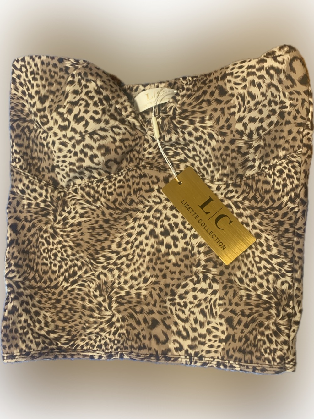 Cheetah Print Strapless Corset Crop Top Size Medium